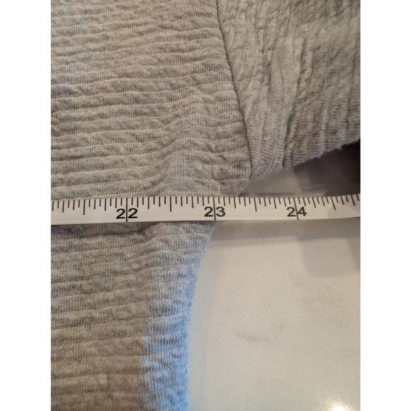 90 Degree by Reflex Horizontal Quilted Mock Neck Pullover Sweater Top Small Gray - Picture 4 of 5